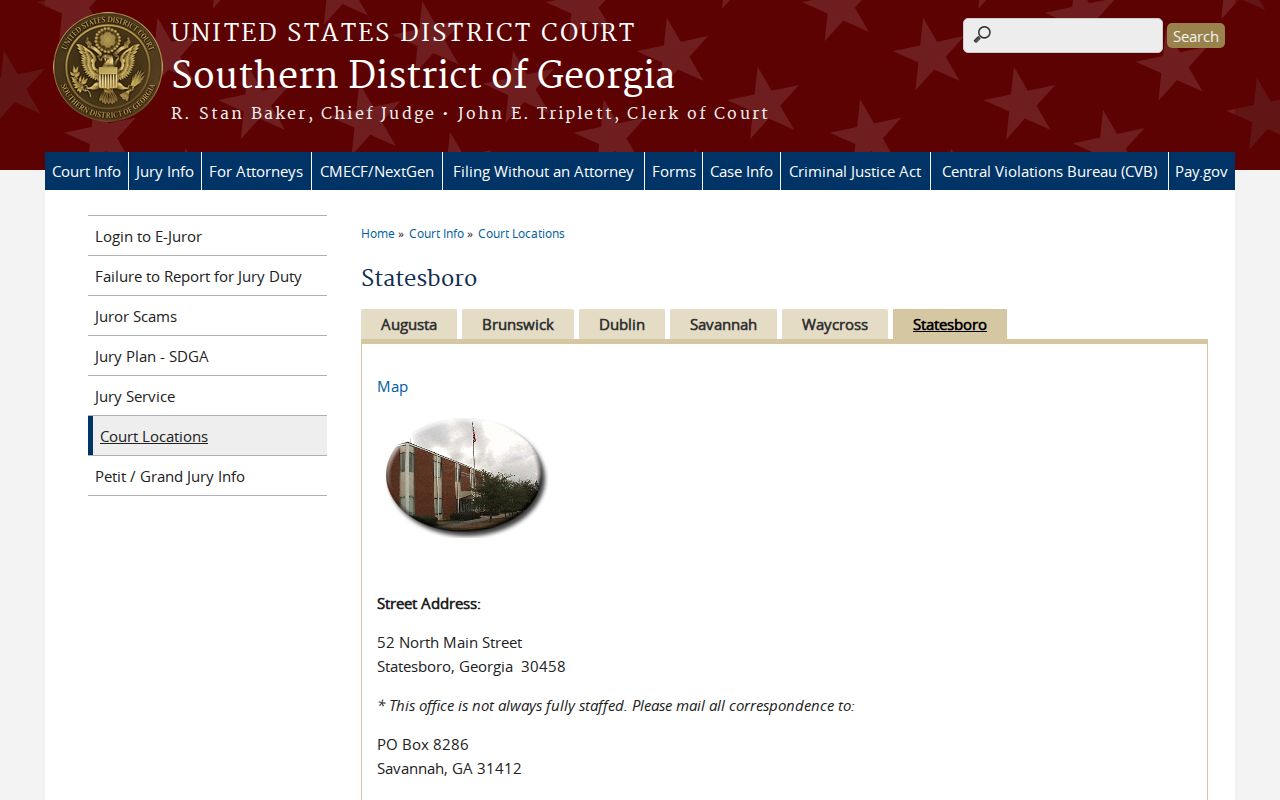Statesboro federal court division for Candler County arrest warrant matters