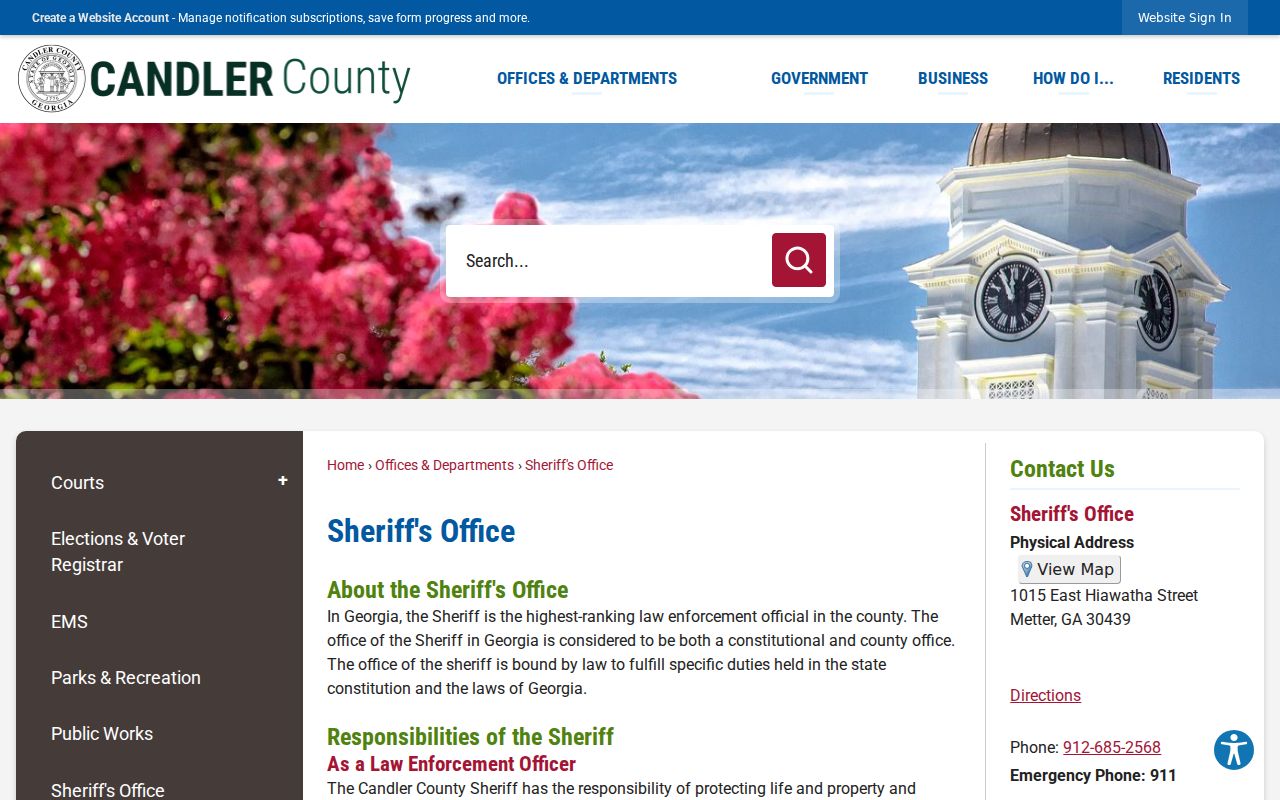 Candler County sheriff warrant records role